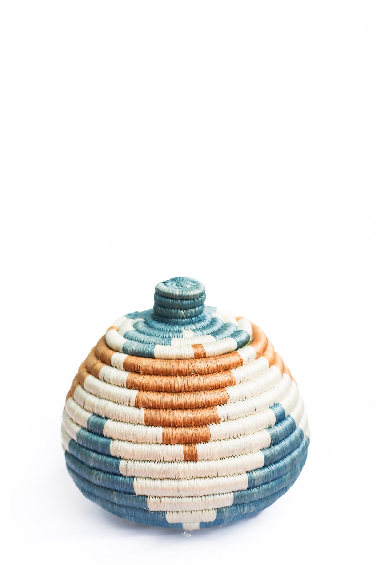 Lidded Basket, Sky + Bisque