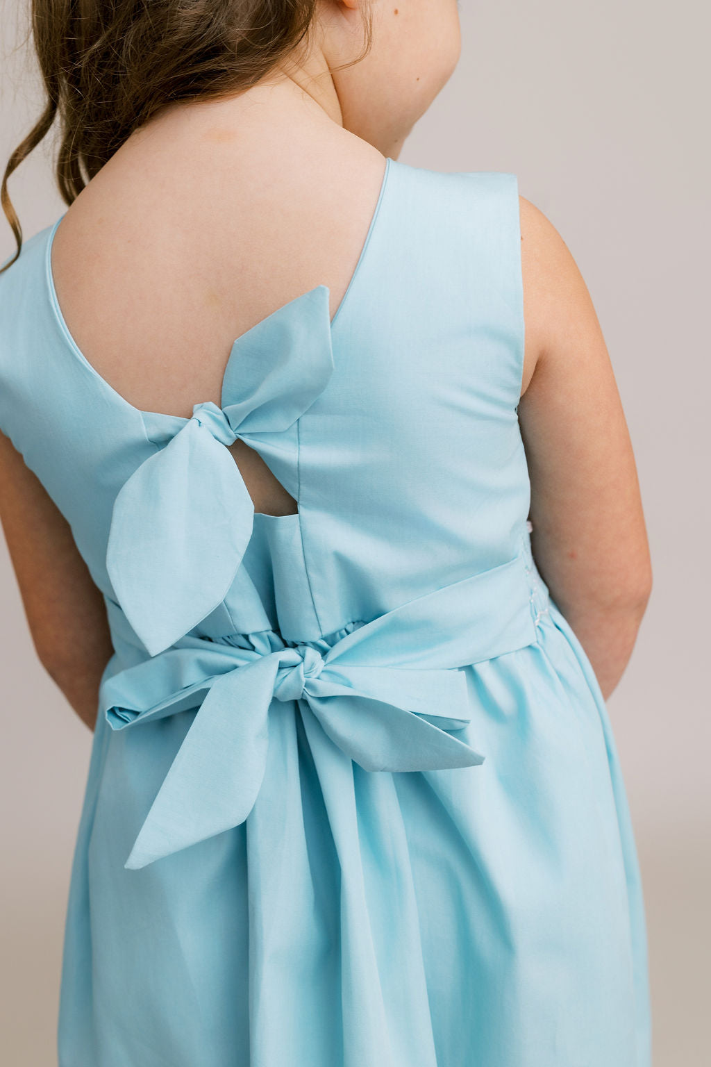 Hand-Smocked Dress, Sea Glass