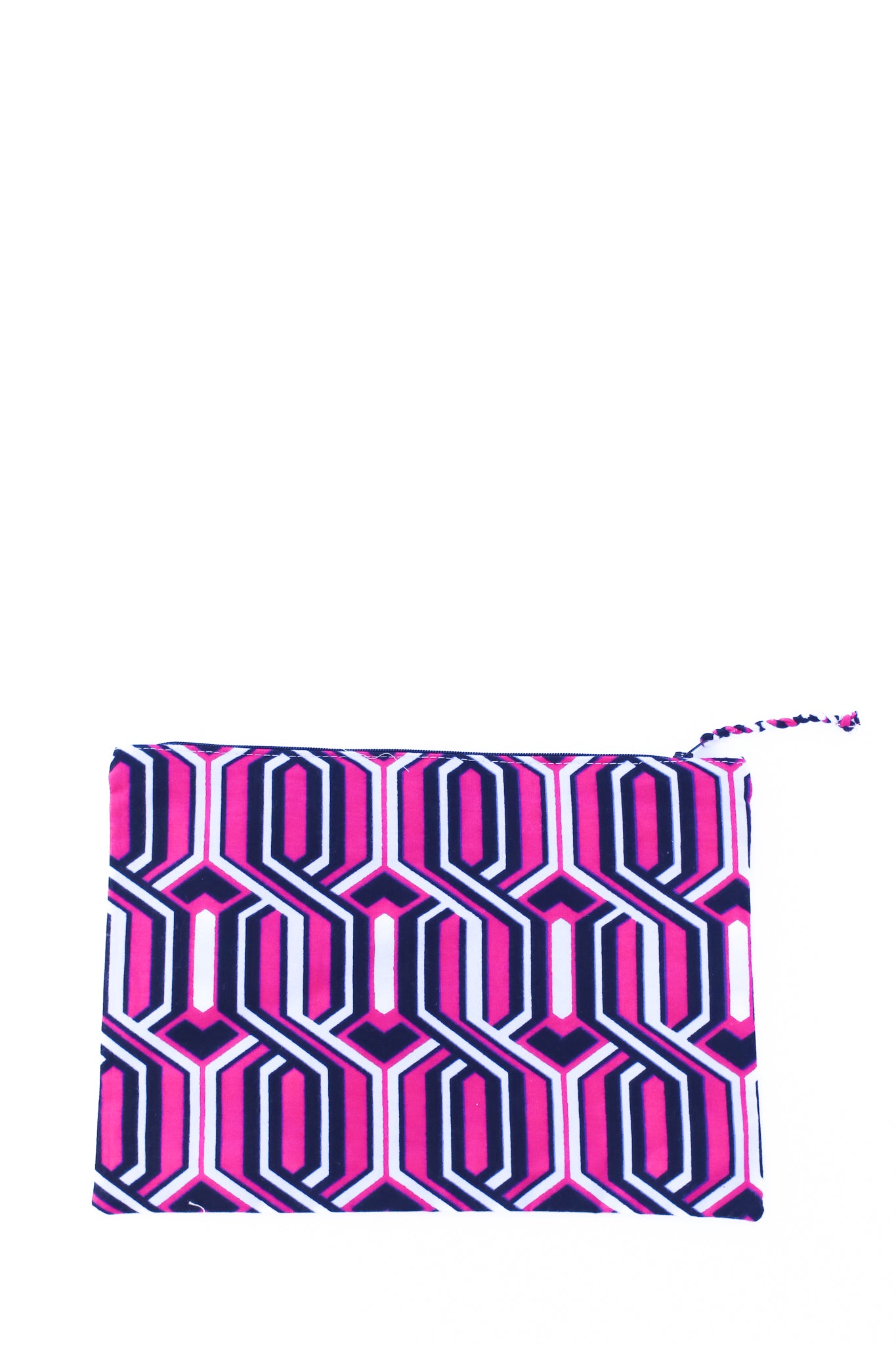 Embroidered Flamingo Pouch, Geometric