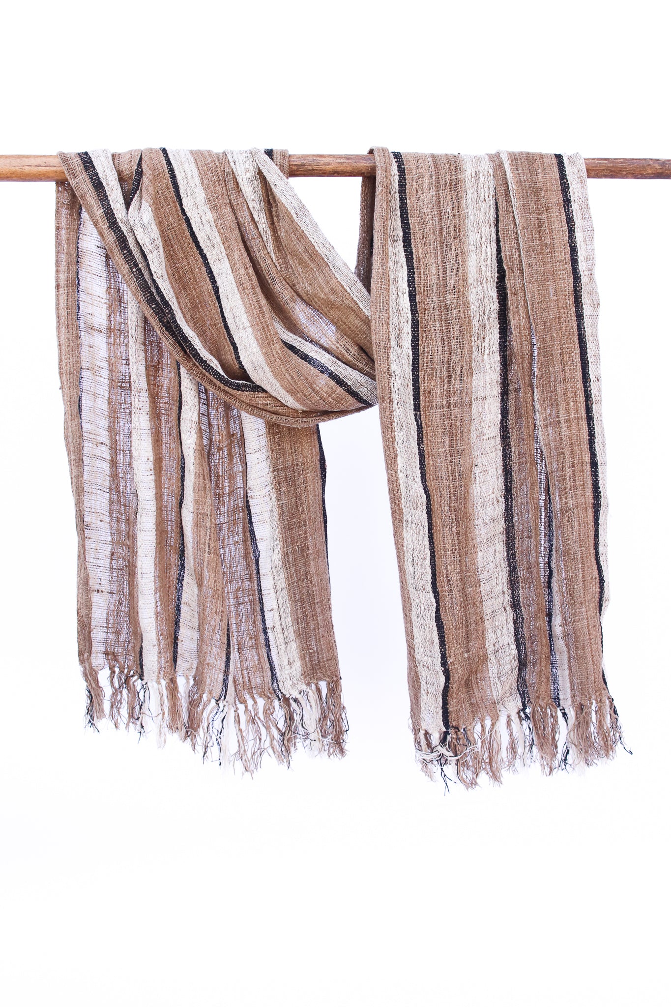 Wild Silk Scarf, Natural + Sun Bleached + Black Mud