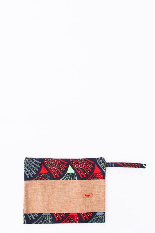 Canvas + Kitenge Oversize Wristlet, Dance