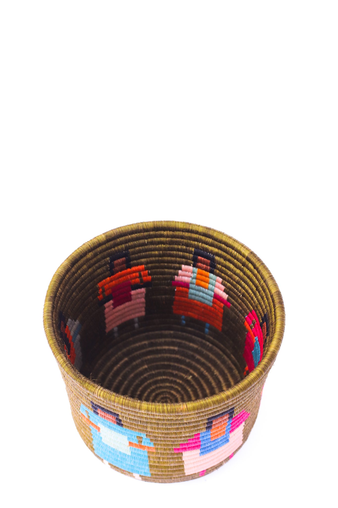 Knitting Circle Planter Basket, Olive