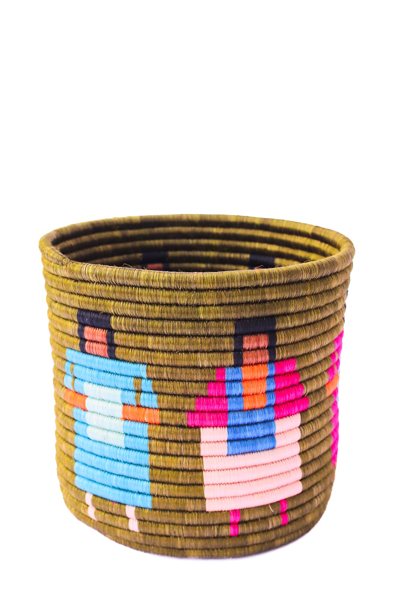 Knitting Circle Planter Basket, Olive