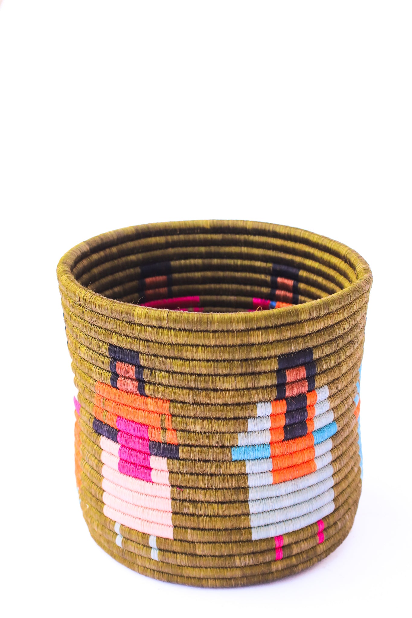 Knitting Circle Planter Basket, Olive
