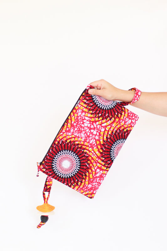 Oversized Kitenge Wristlet, Solar