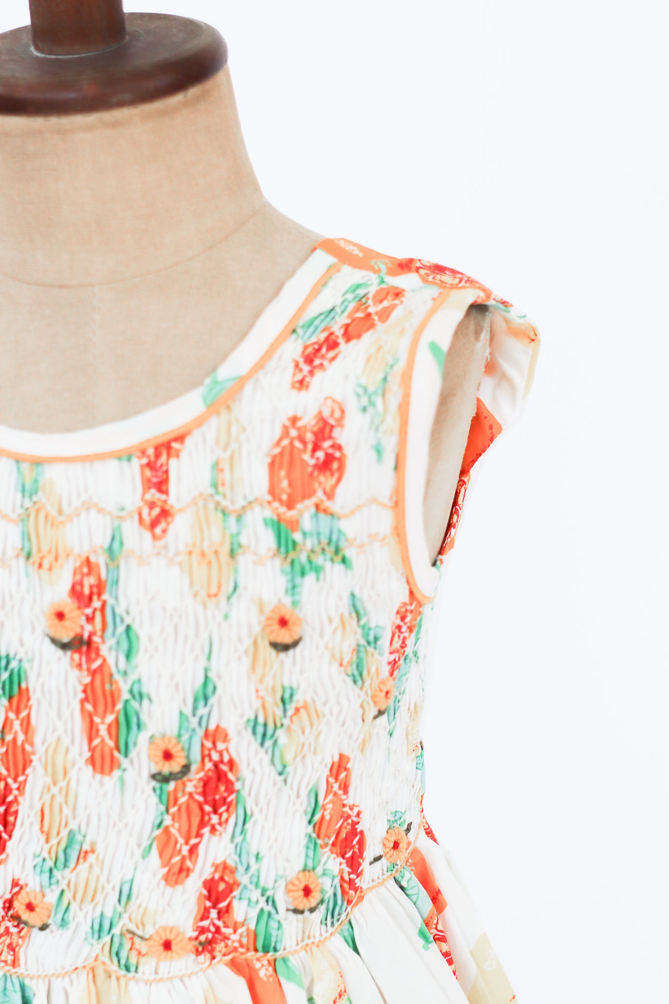 Hand-Smocked Dress, Citrus