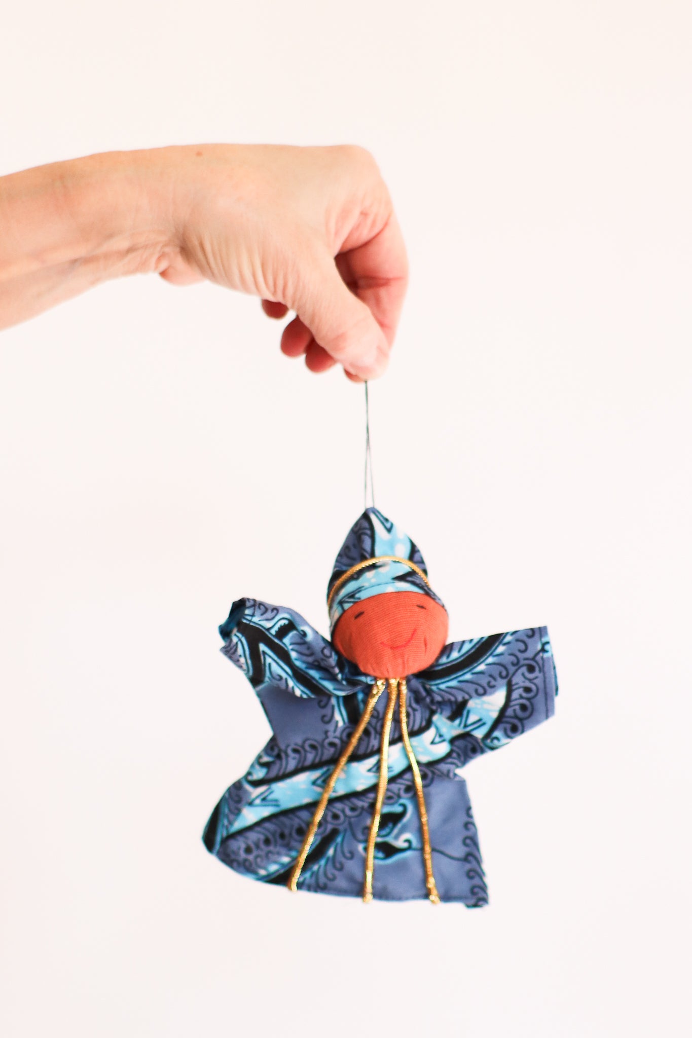Kitenge Angel Ornament, Saphire