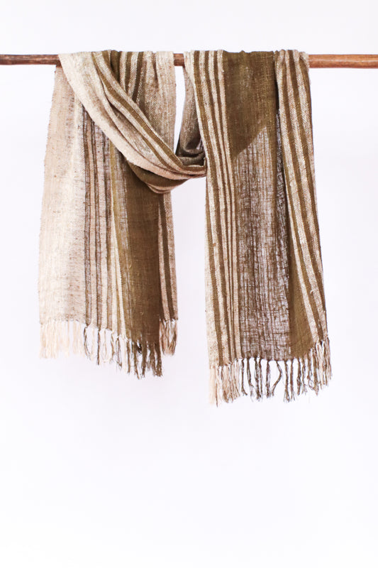 Wild Silk Scarf Psiadia + Natural, Large