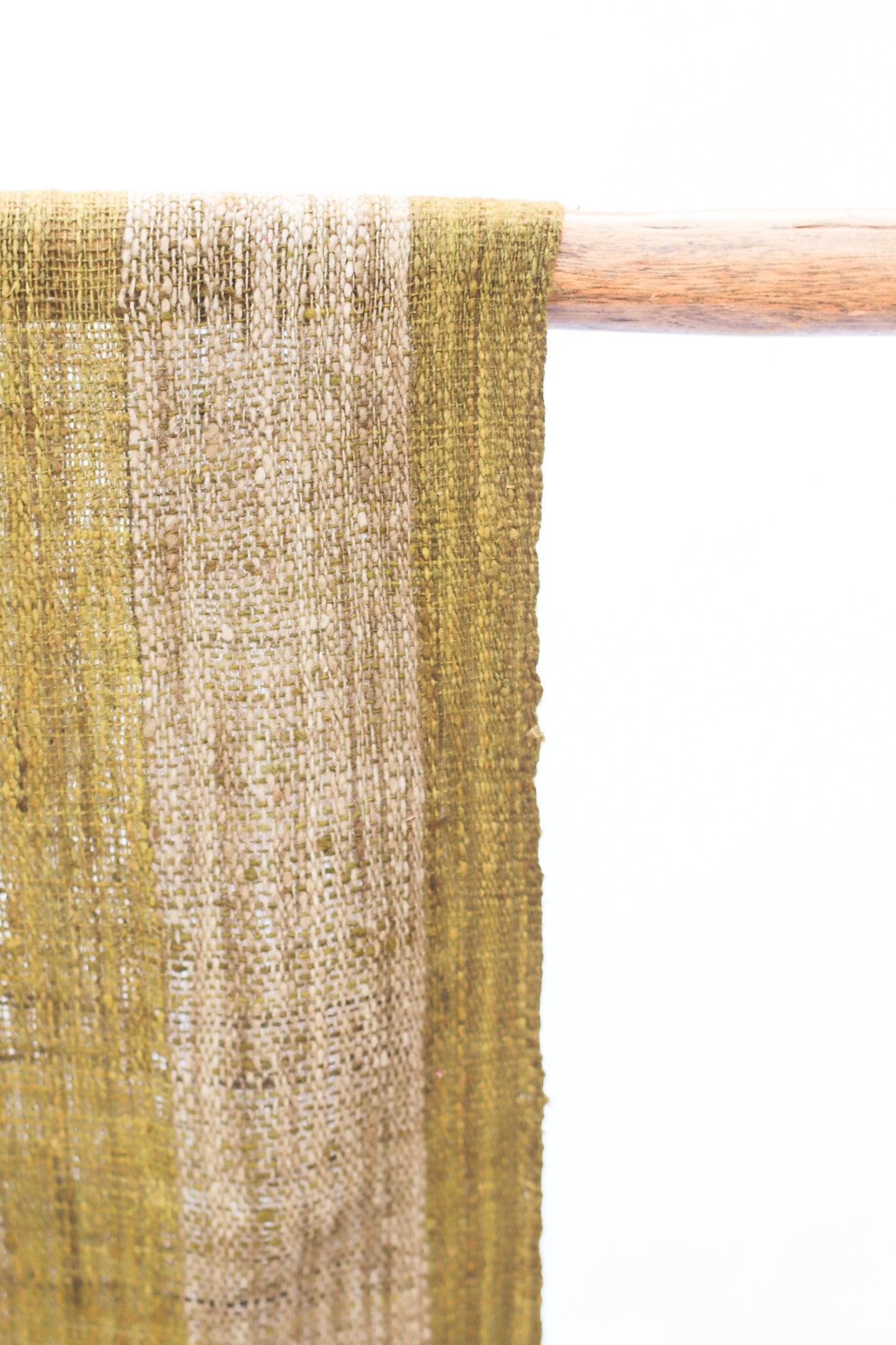 Wild Silk Scarf, Natural + Psaidia Leaves Stripe