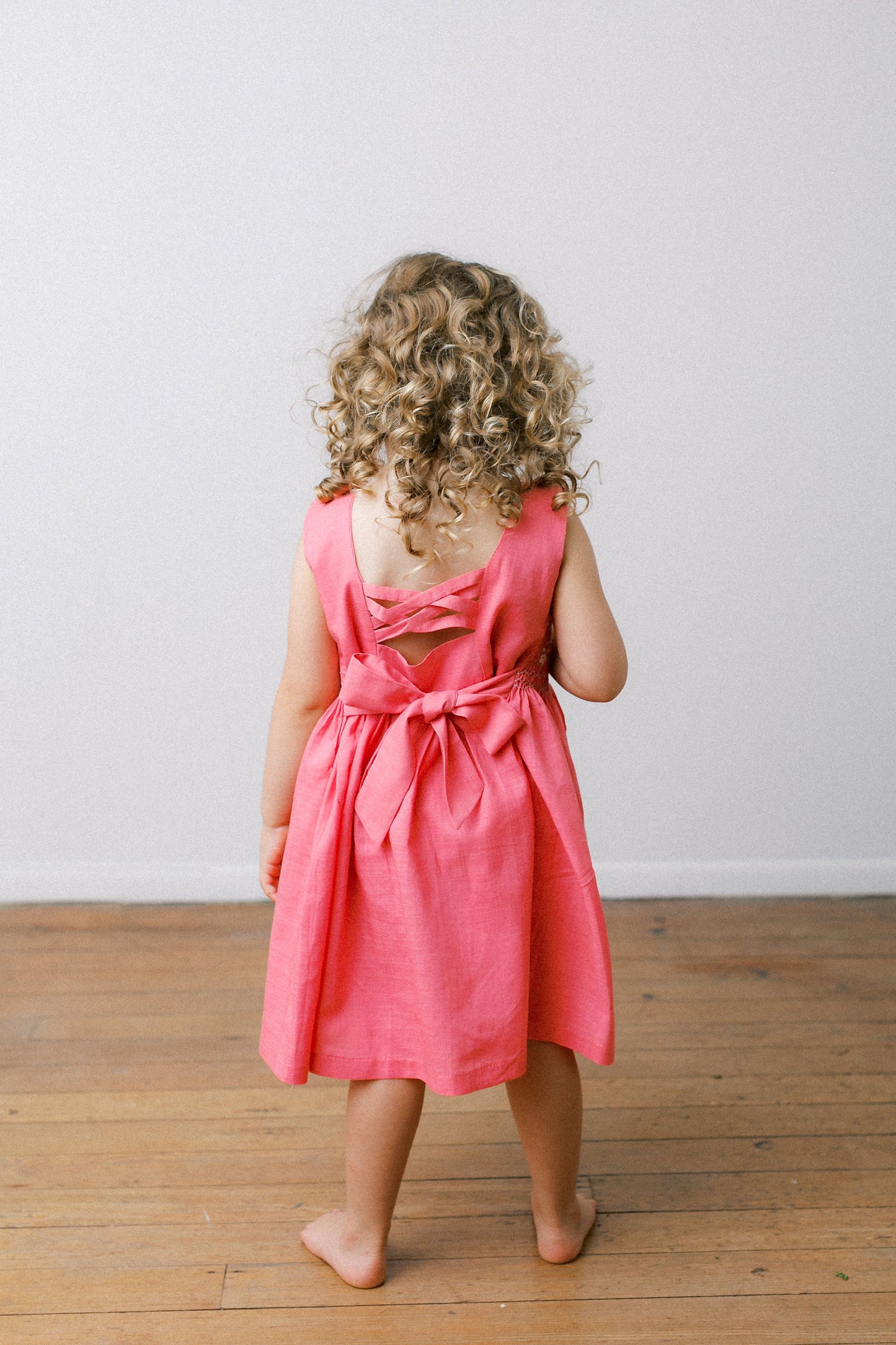 Hand-Smocked Dress Floral, Taffy