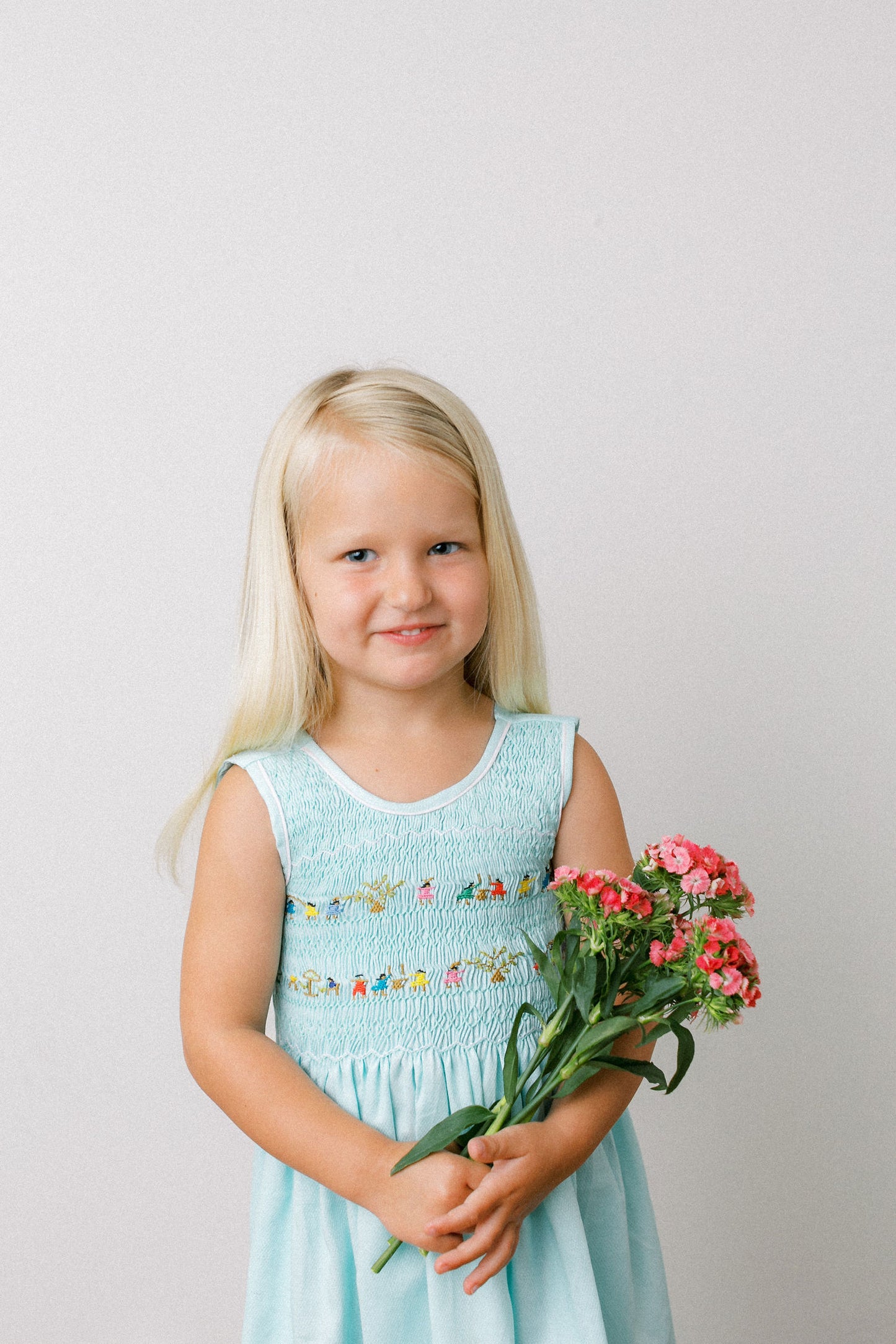 Hand-Smocked Dress Children Playing, Sea Spray
