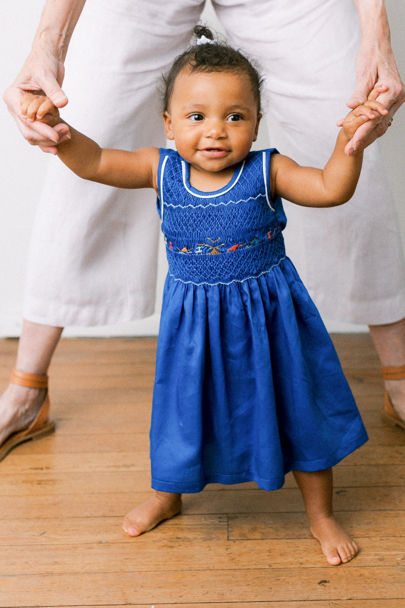 Hand-Smocked Dress Children Playing, Royal