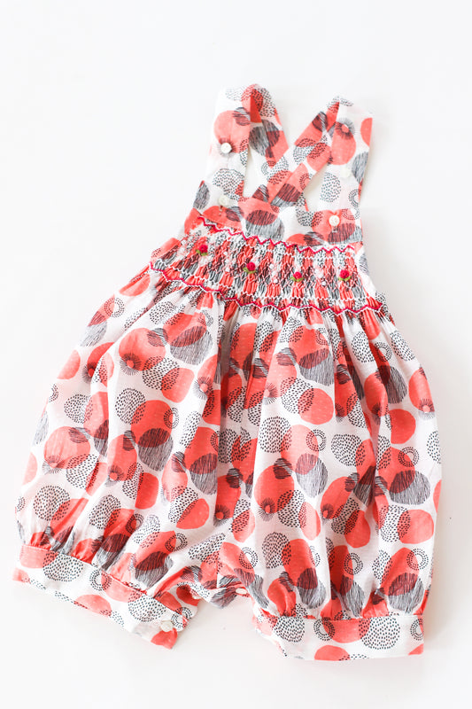 Hand-Smocked Romper, Sherbert