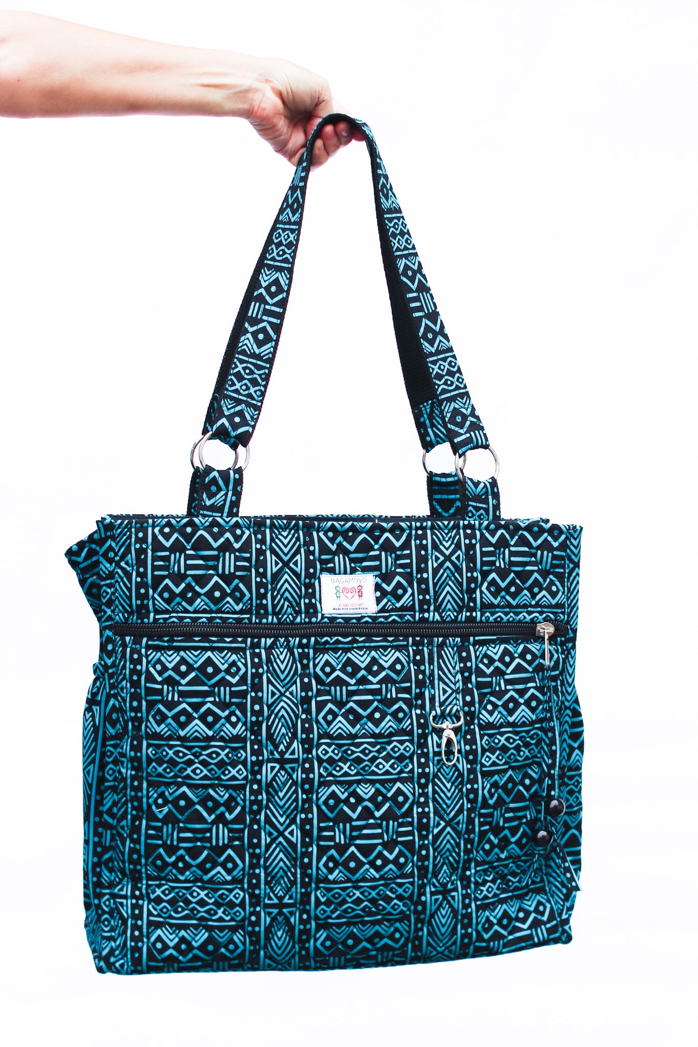 Wax Print Tote, Tiles