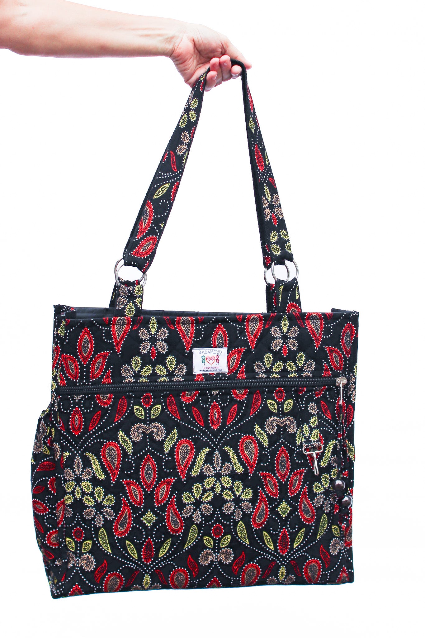 Wax Print Tote, Spring Paisley