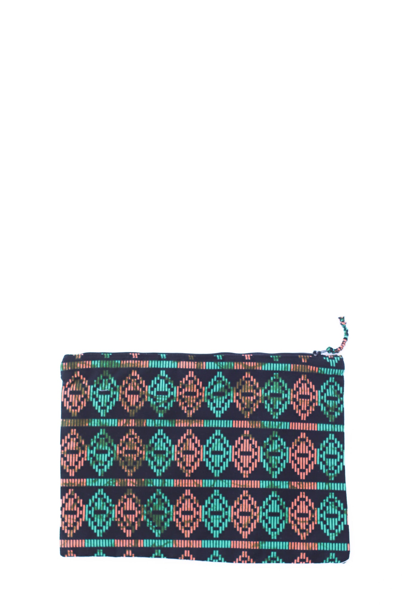 Embroidered Zebra Pouch, Chartreuse