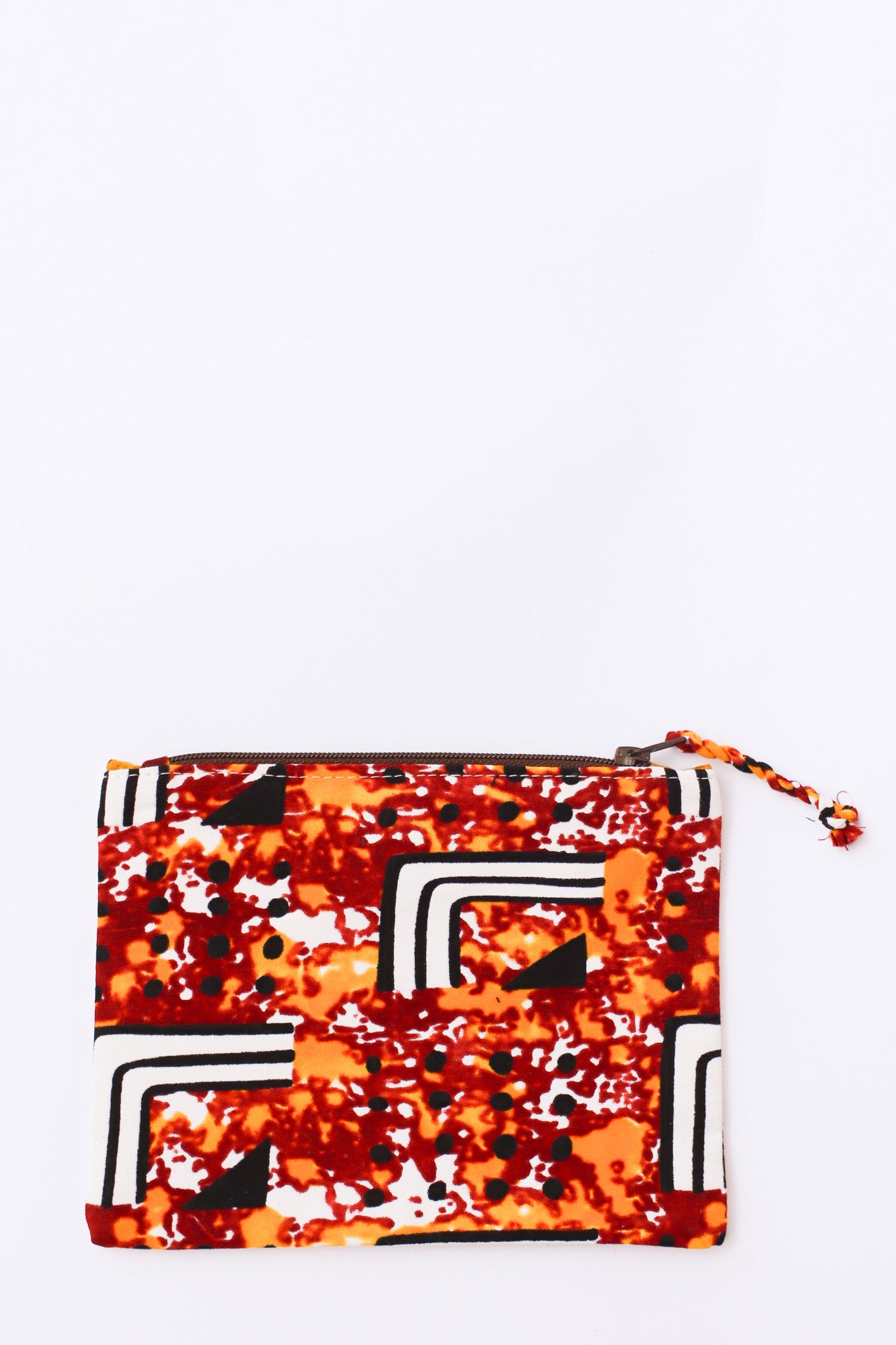 Embroidered Swallow Pouch, Persimmon