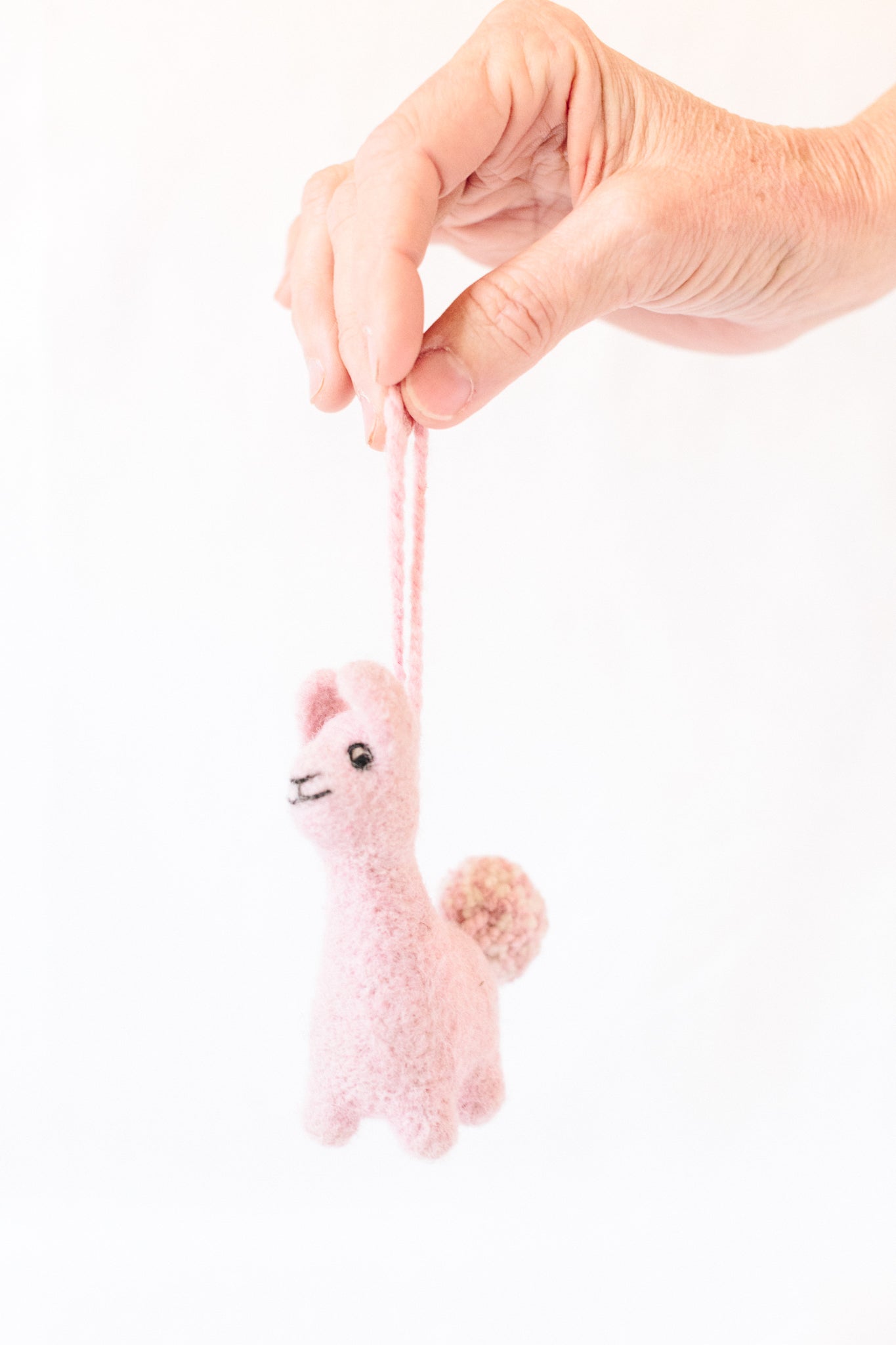 Lucy Llama Ornament, Cochineal