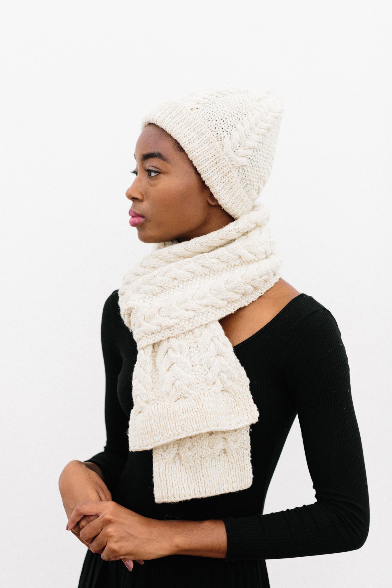 Christine Cable Beanie in Organic Merino