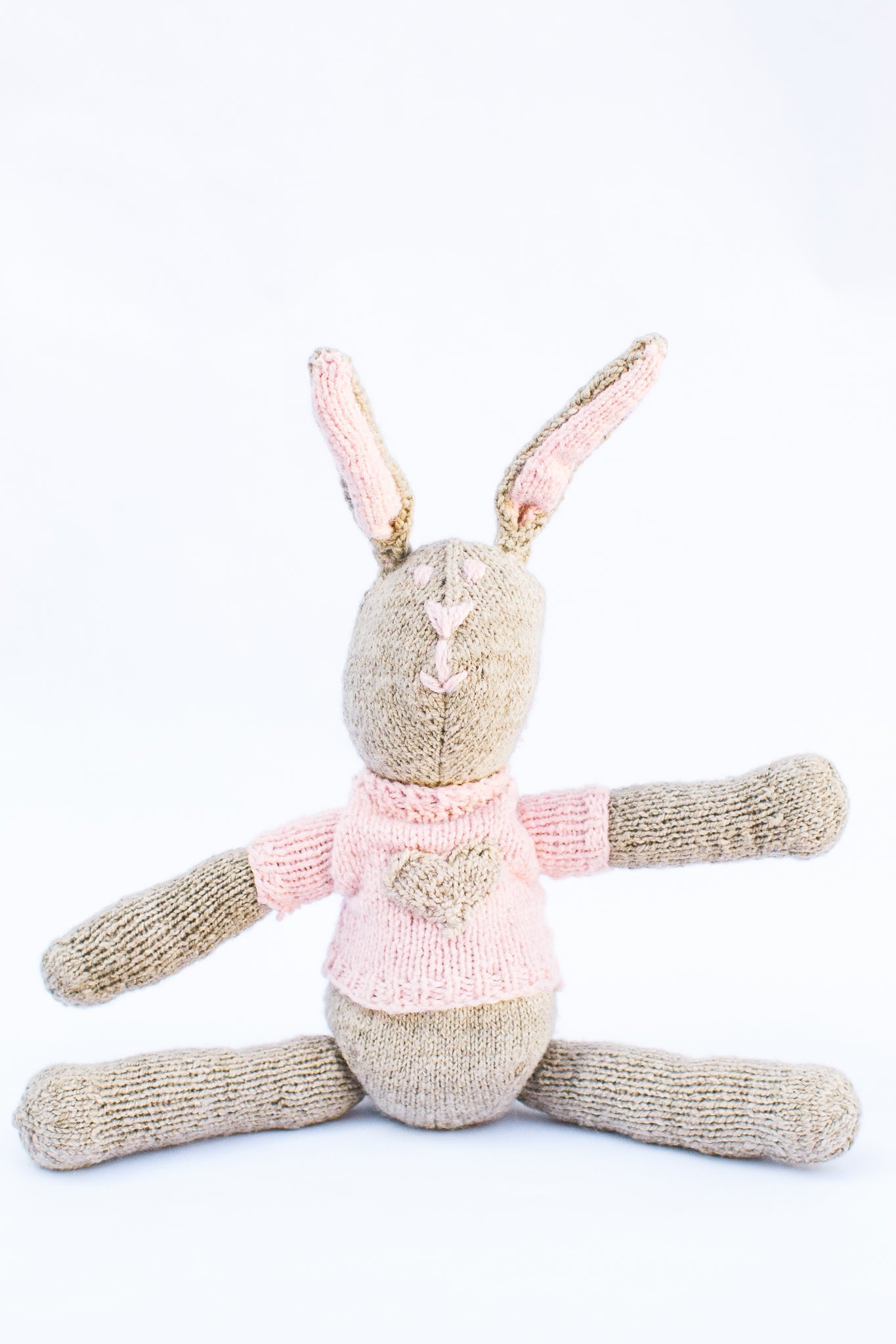 Esther Bunny with a Heart Sweater, Cochineal Blush