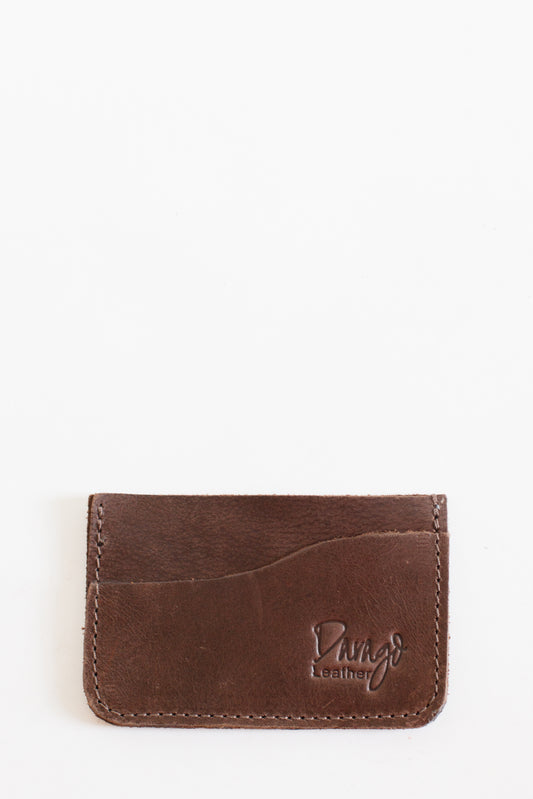 Leather Card Holder, Chocolate