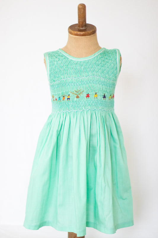 Hand-Smocked Dress Children Playing, Mint