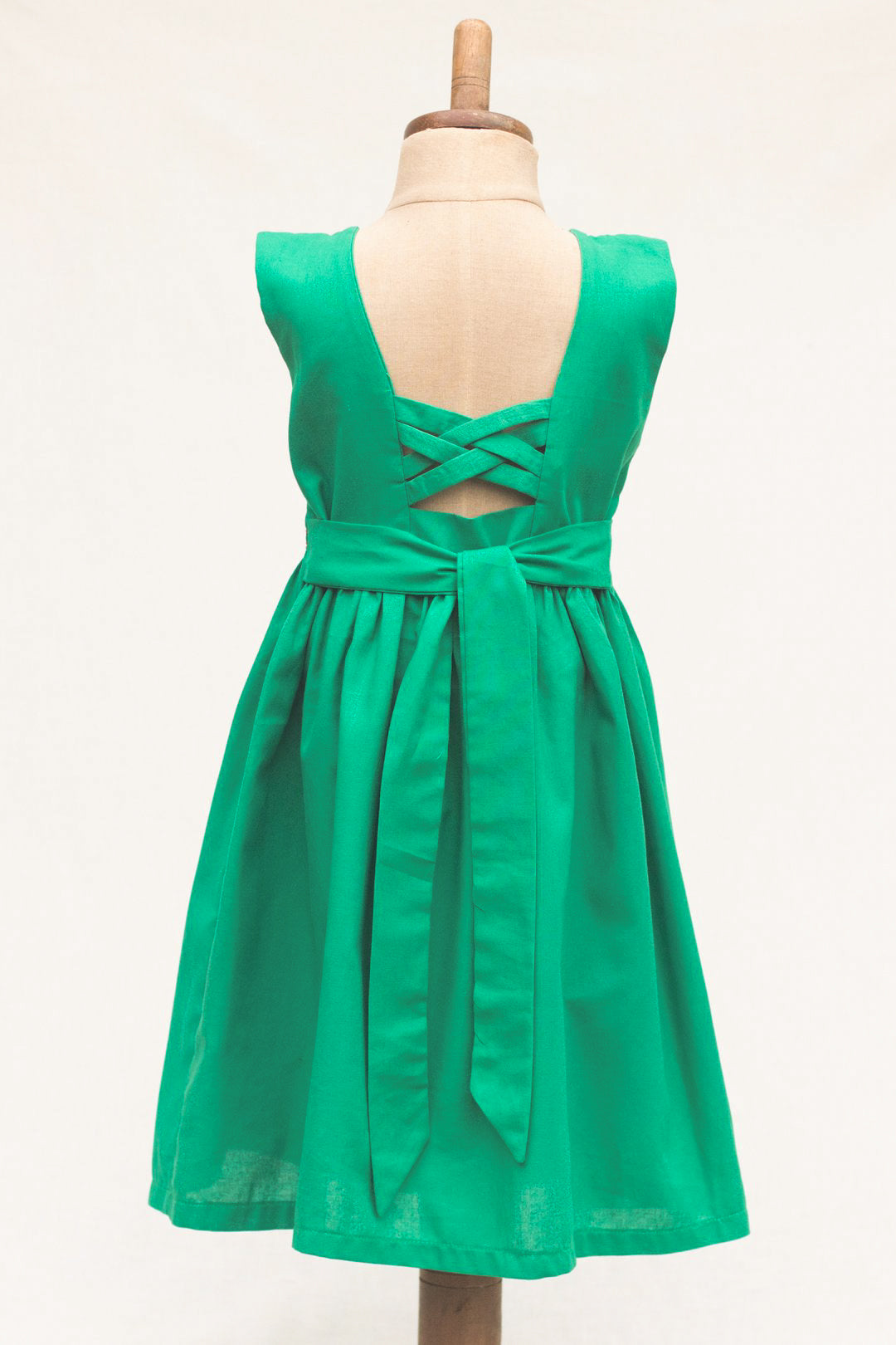 Hand-Smocked Dress Cherries, Green