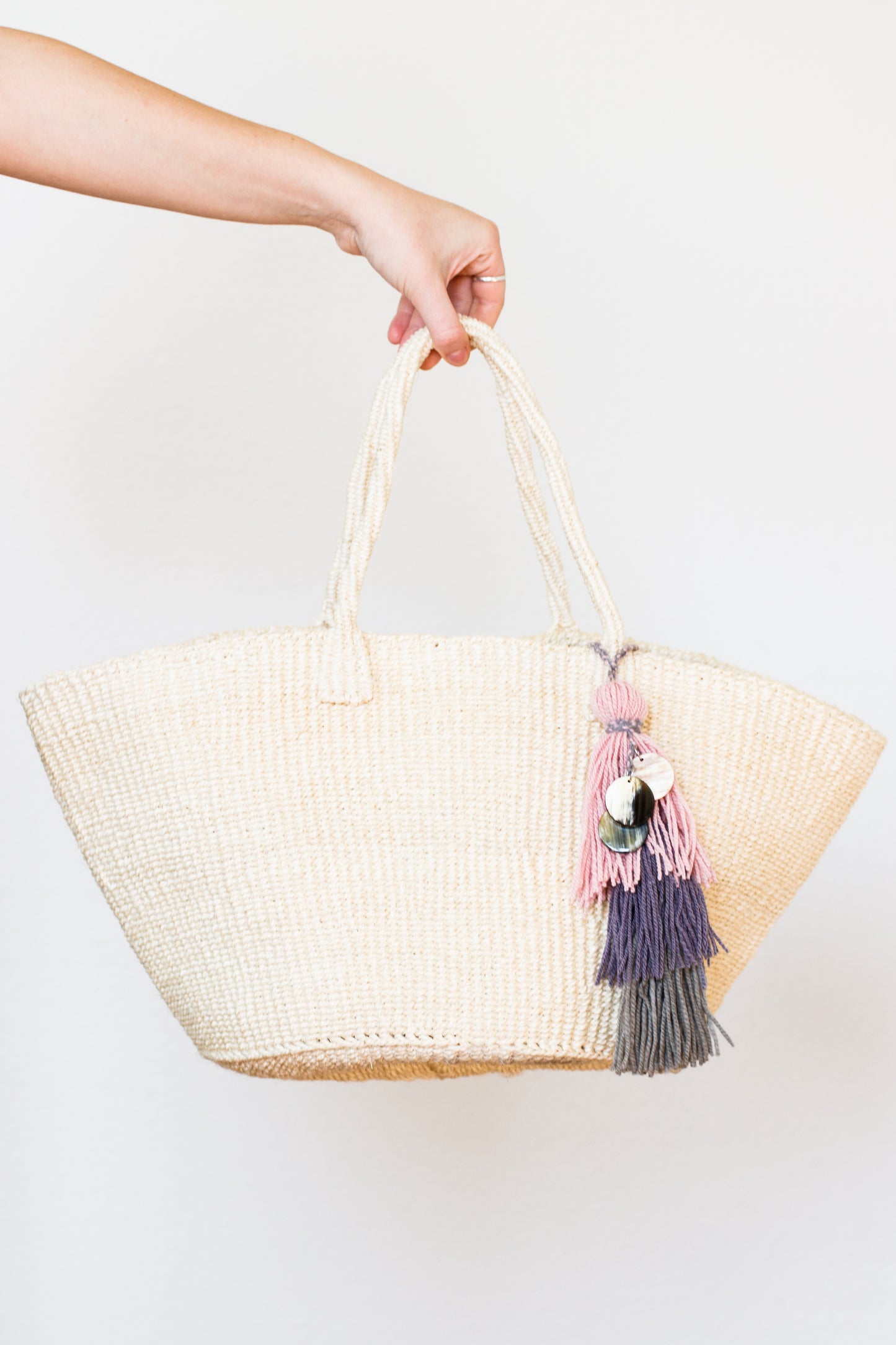 Sisal Market Bag with Embellishment, Natural
