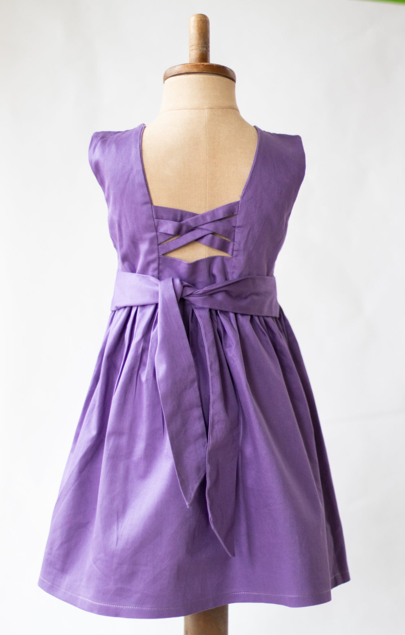 Hand-Smocked Dress Floral, Grape