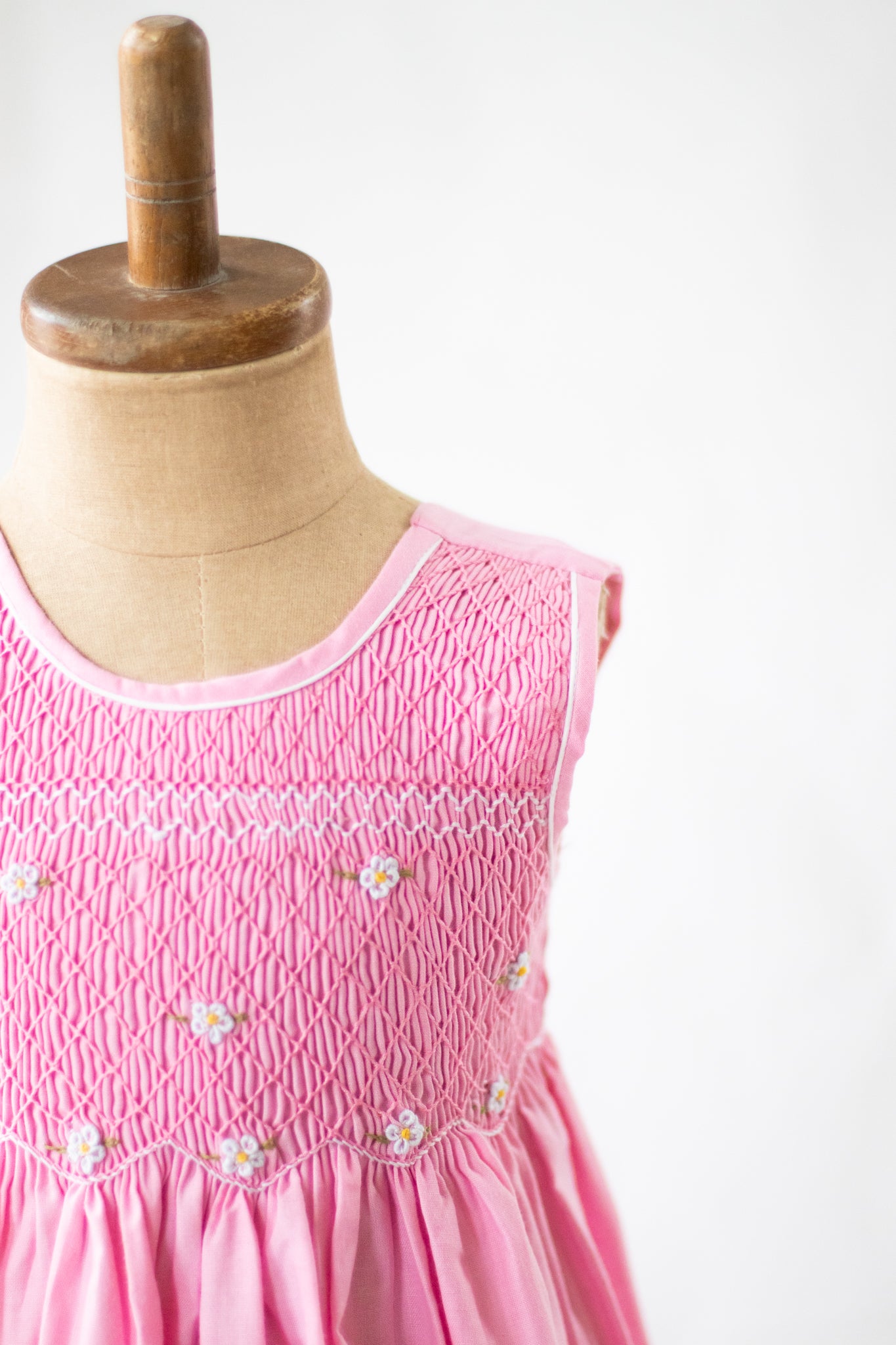 Hand-Smocked Dress Floral, Cotton Candy