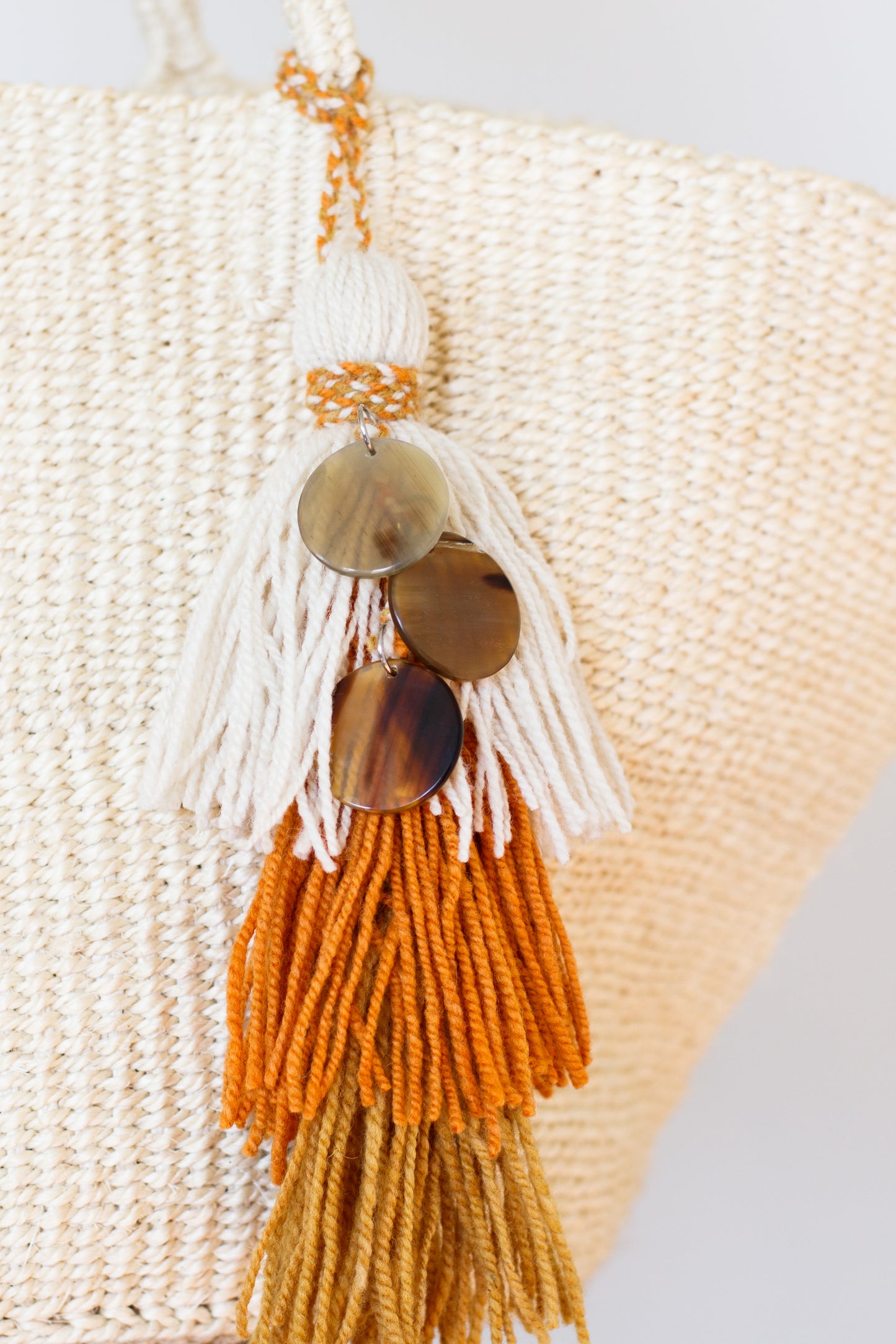 Sisal Market Bag with Embellishment, Natural