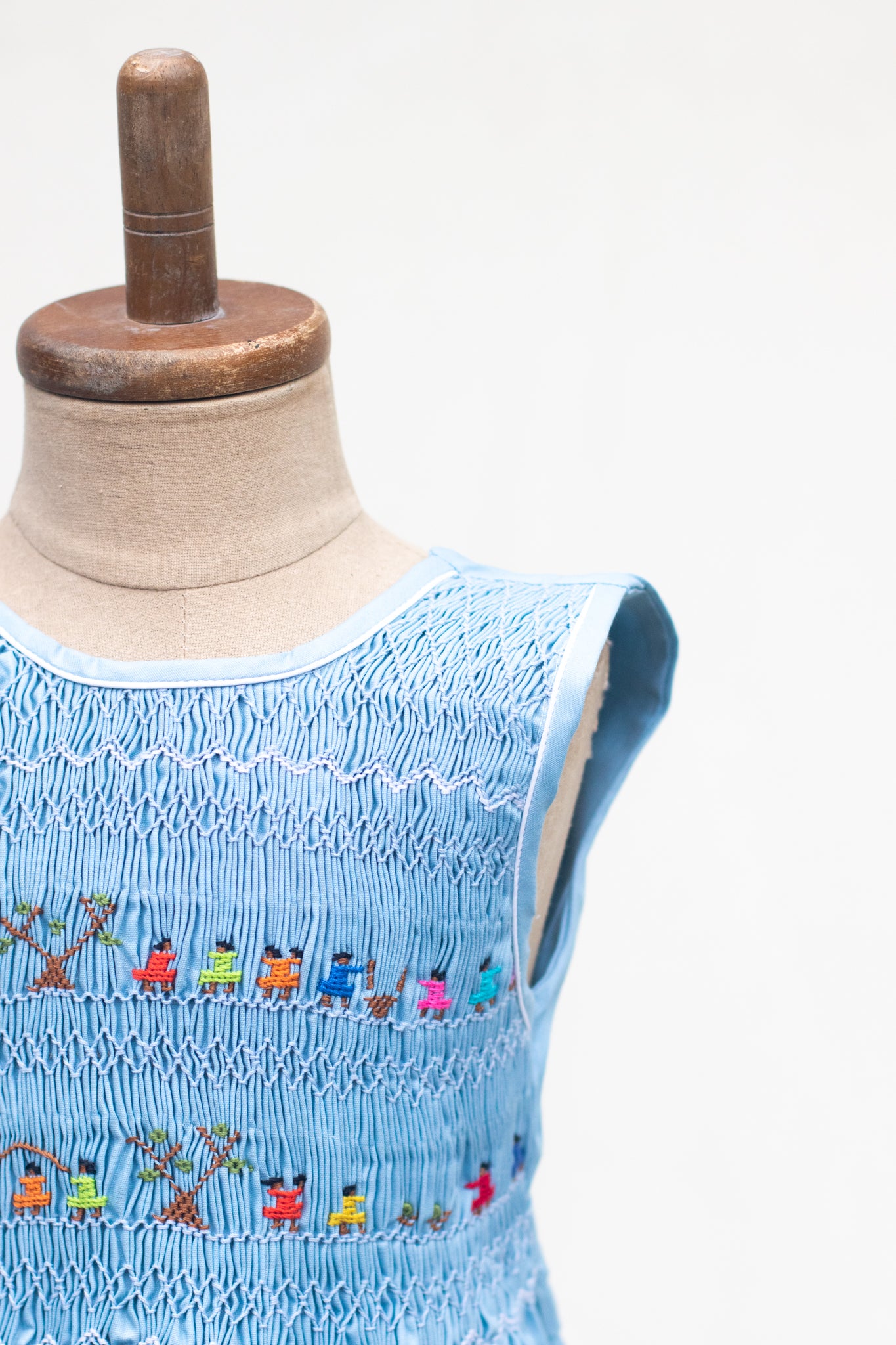Hand-Smocked Dress Children Playing, Sky
