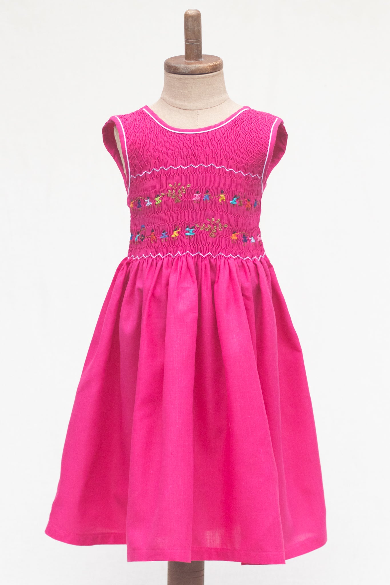 Hand-Smocked Dress Children Playing, Watermelon