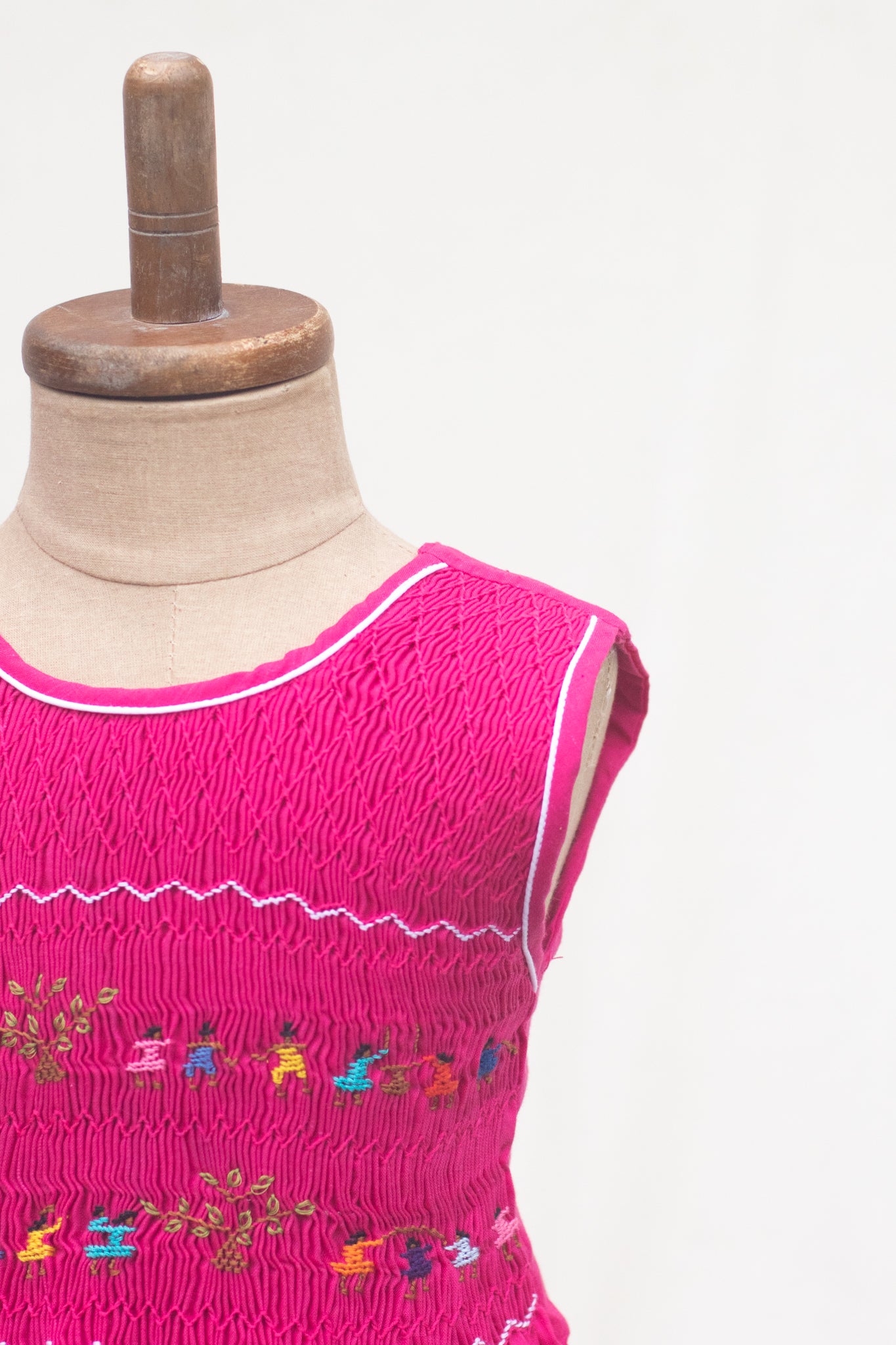 Hand-Smocked Dress Children Playing, Watermelon