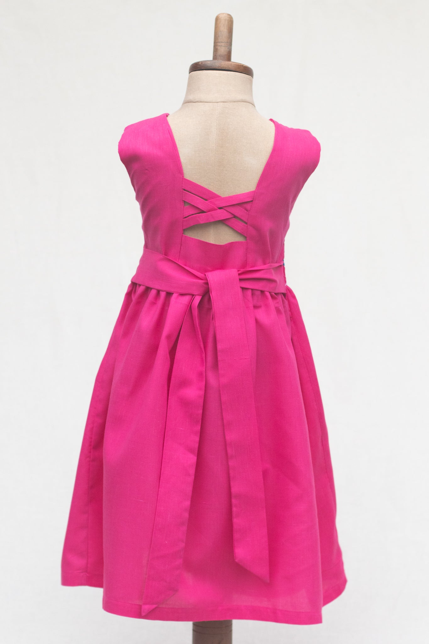 Hand-Smocked Dress Children Playing, Watermelon