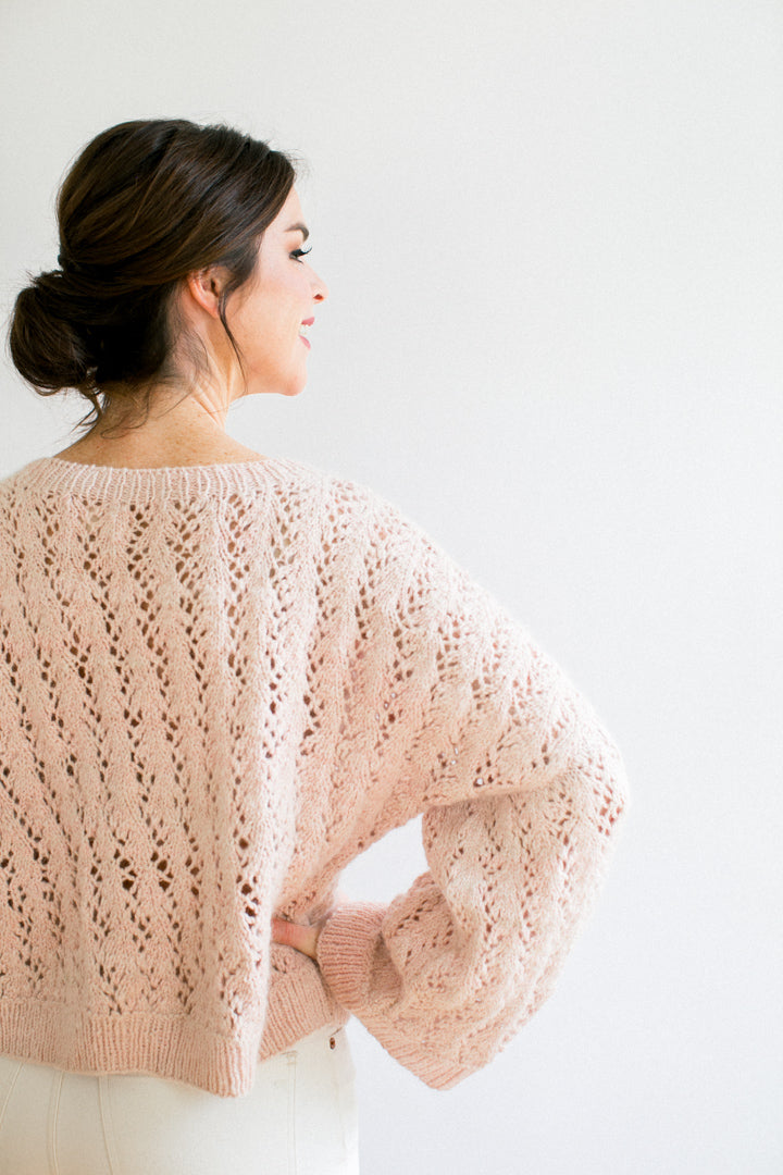 Mary Lace Pullover in Organic Angora and Merino Blend