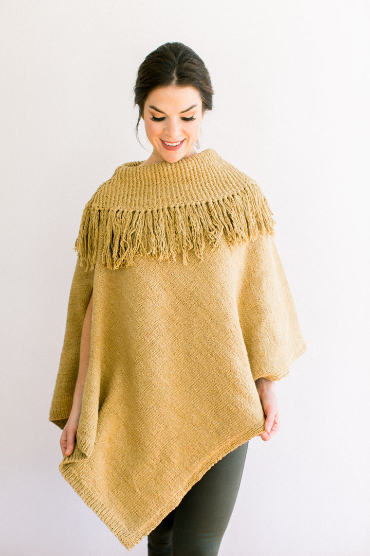 Euralie Fringe Poncho in Ethiopian Cotton