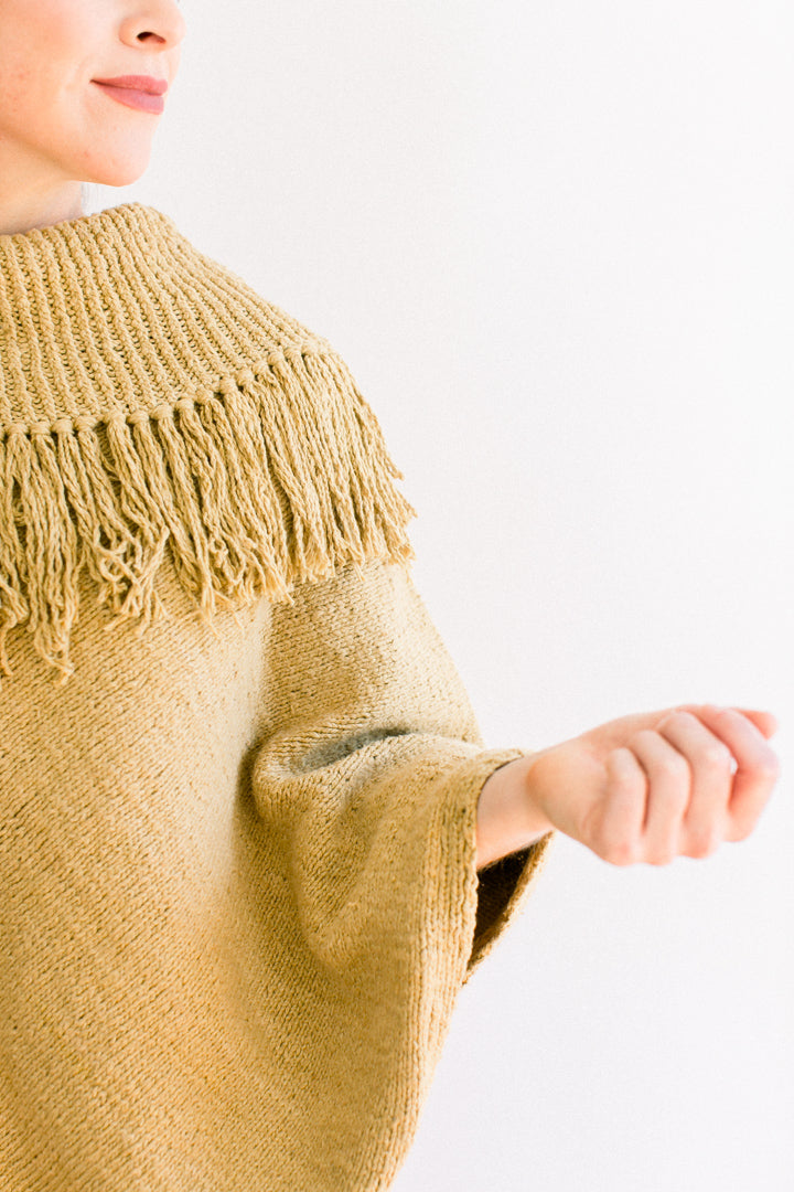 Euralie Fringe Poncho in Ethiopian Cotton