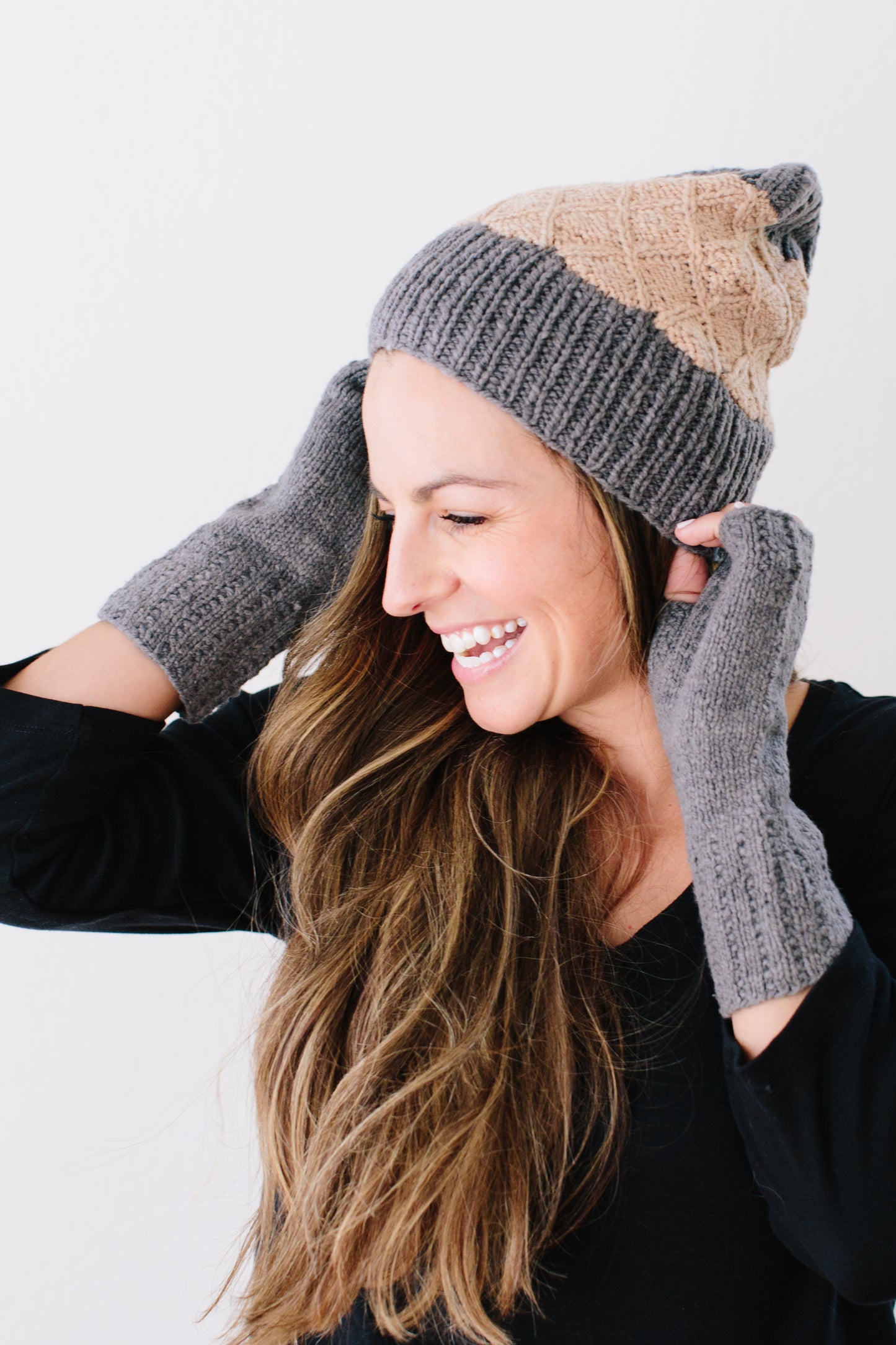 Adrienne Two-Tone Beanie in Organic Merino