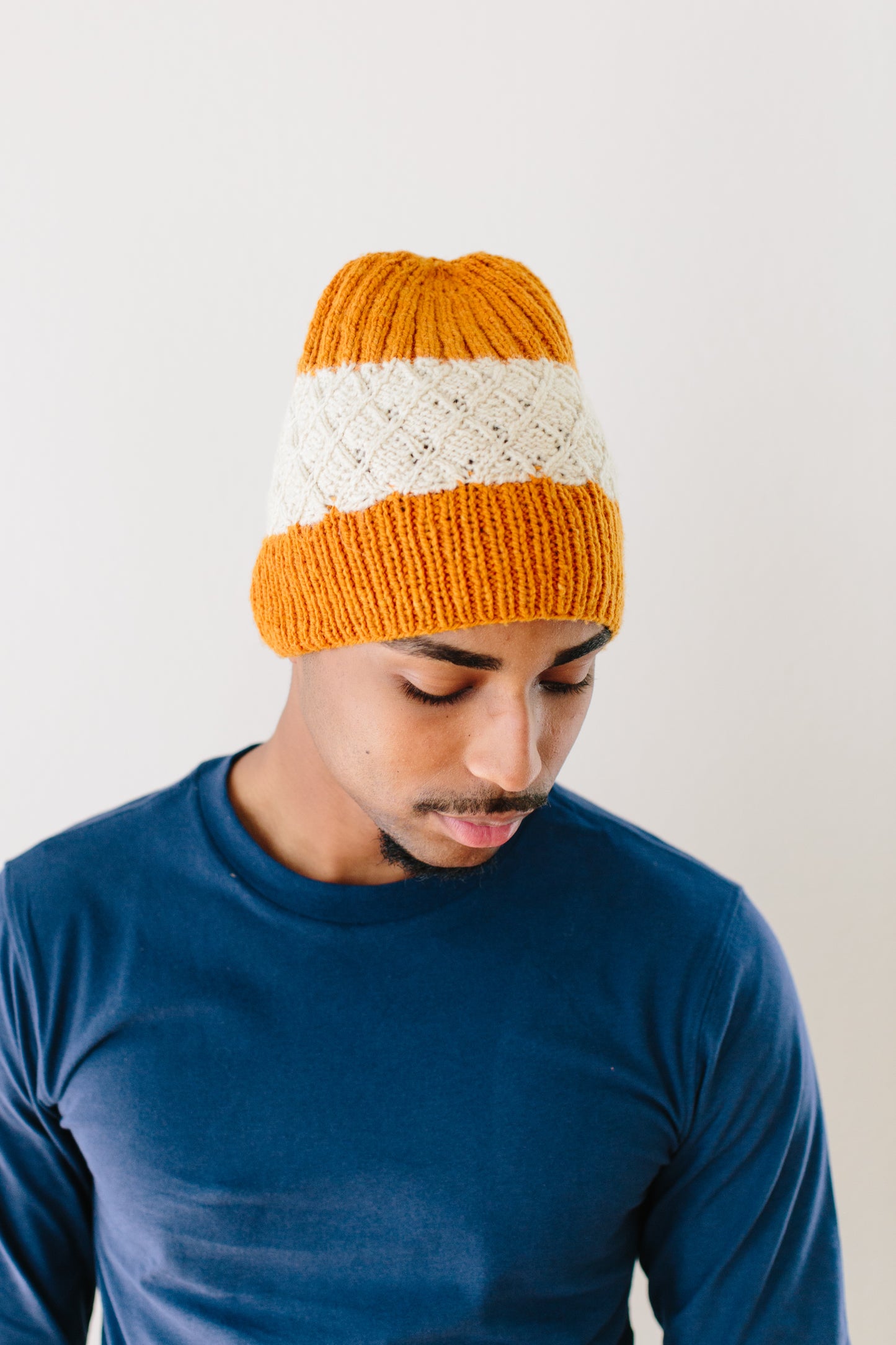 Adrienne Two-Tone Beanie in Organic Merino