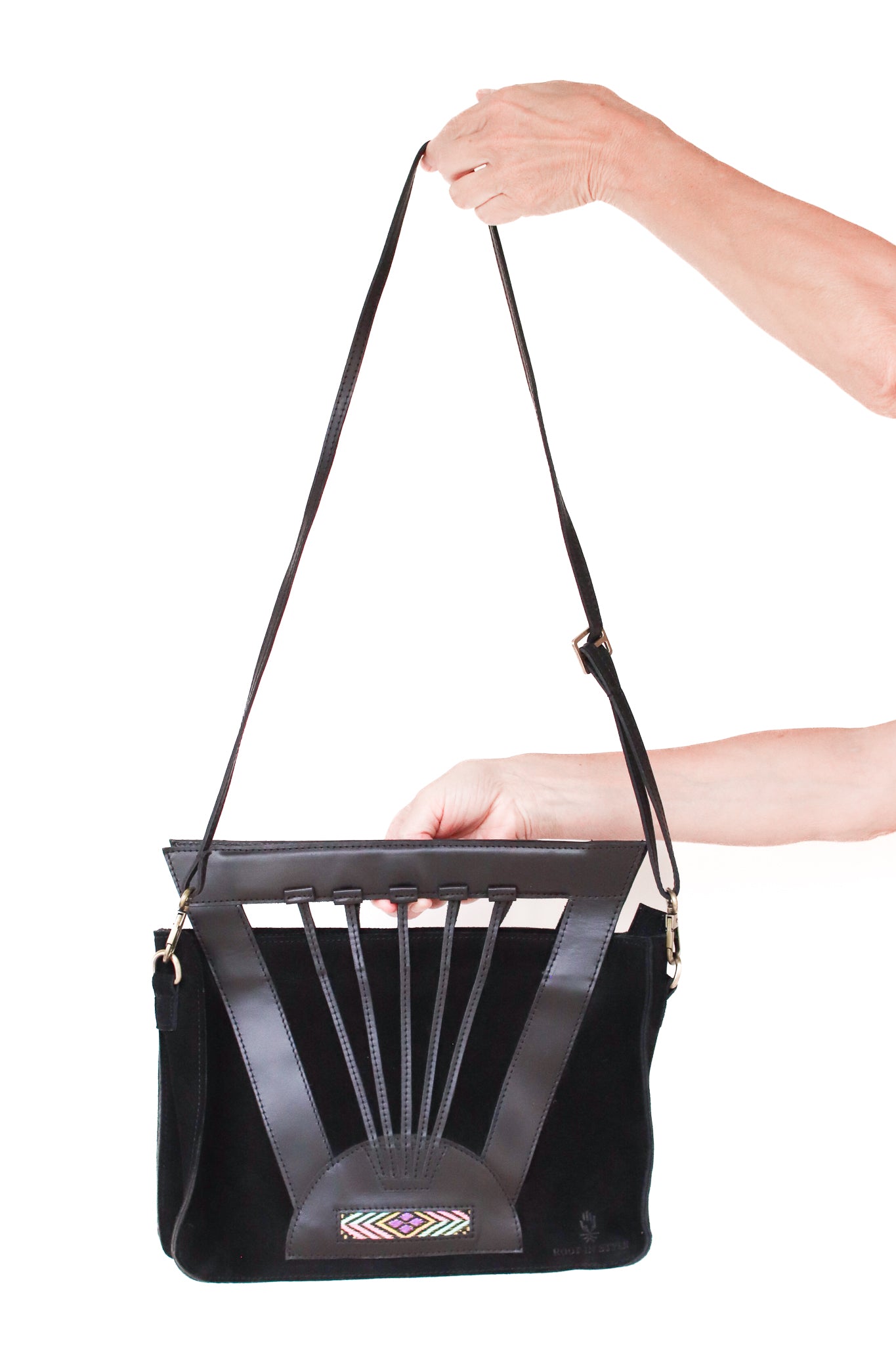 Geometric Suede Handbag