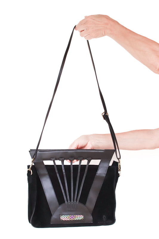 Geometric Suede Handbag