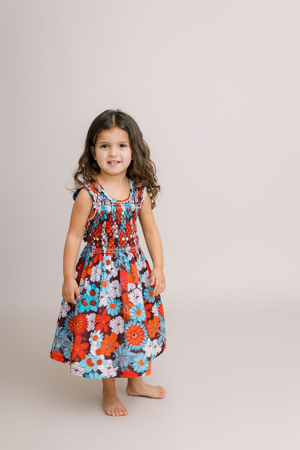 Hand-Smocked Dress, Bouquet