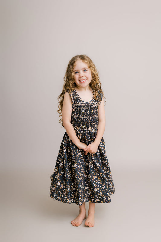 Hand-Smocked Dress, Cherry Blossoms