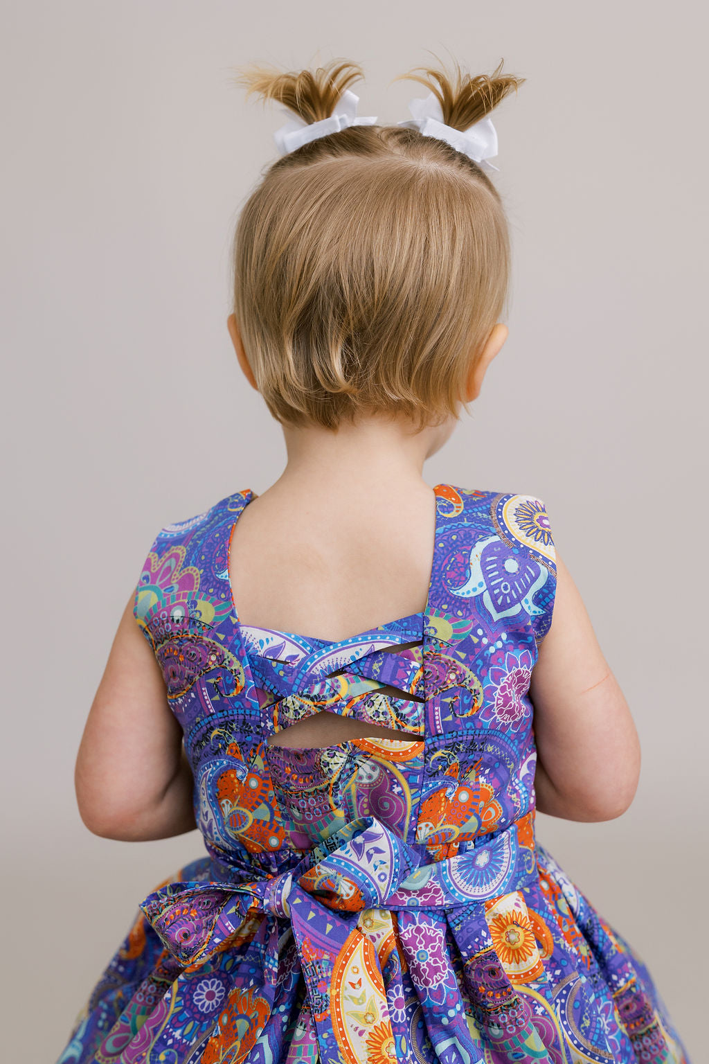 Hand-Smocked Dress, Violet Paisley