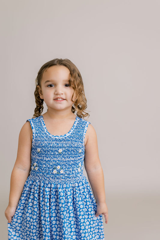 Hand-Smocked Dress, Morning Fern