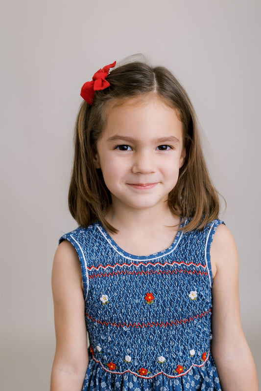 Hand-Smocked Dress, Fleurdelis