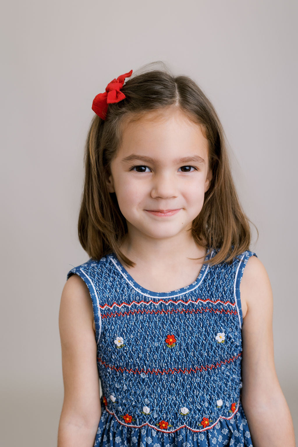 Hand-Smocked Dress, Fleurdelis