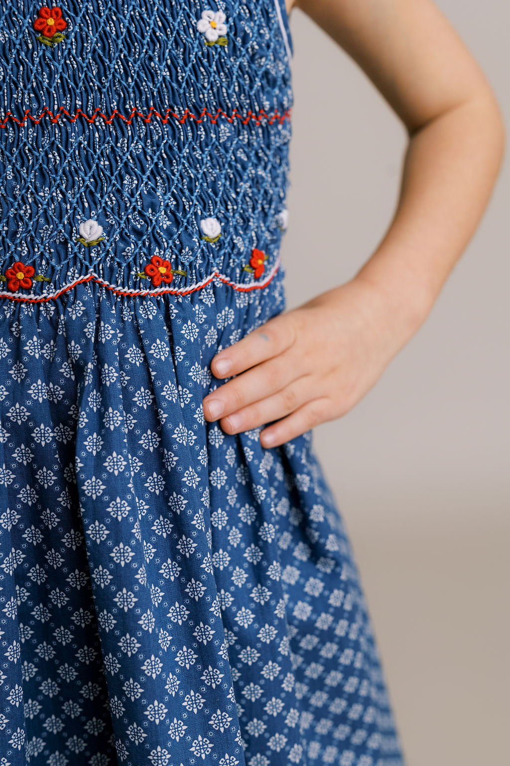 Hand-Smocked Dress, Fleurdelis