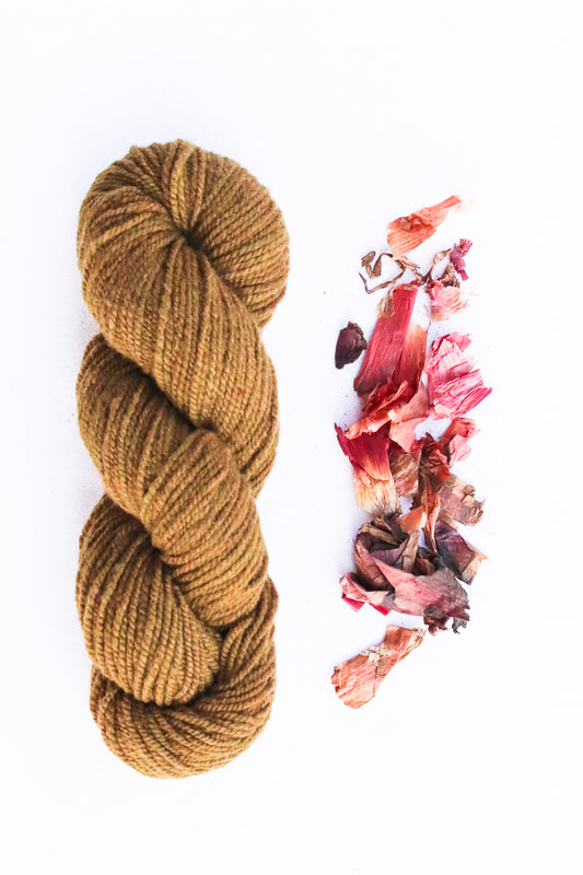 Organic Merino Wool Yarn, Rich Onionskin